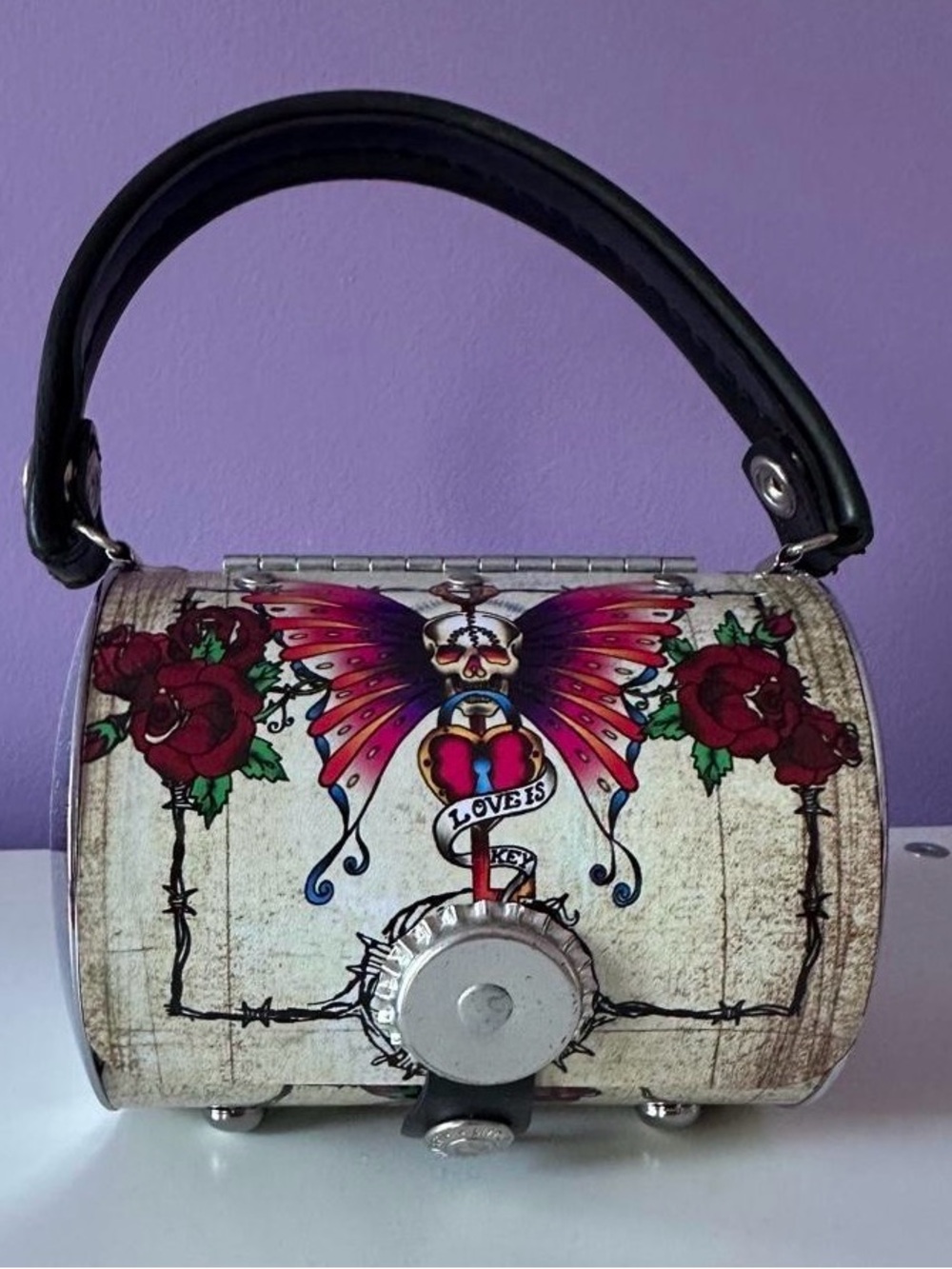 LITTLE EARTH Vintage Pro Fanity Tattoo Recycled Purse Bag Y2K Viral RARE COA NEW